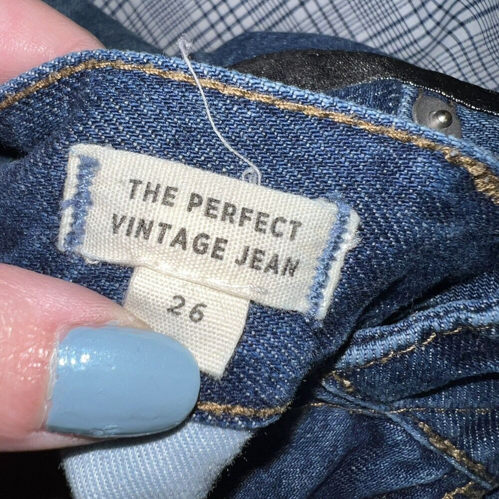Madewell Jeans The Perfect Vintage AF692 Sz 26 Metallic Tuxedo Stripe High Rise - Picture 6 of 6